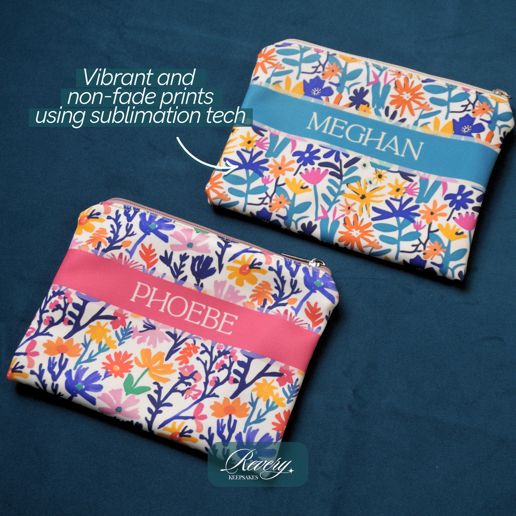 Personalized Flat Travel Makeup Pouch