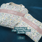BUNDLE - Personalized Handbag & Flat Travel Pouch